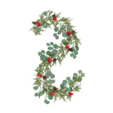 Christmas Garland with Red Berries Artificial for Home Stairs Fireplace Style A