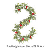 Christmas Garland with Red Berries Artificial for Home Stairs Fireplace Style B