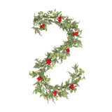 Christmas Garland with Red Berries Artificial for Home Stairs Fireplace Style B