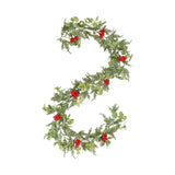 Christmas Garland with Red Berries Artificial for Home Stairs Fireplace Style B