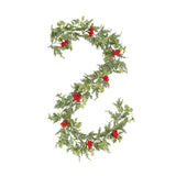 Christmas Garland with Red Berries Artificial for Home Stairs Fireplace Style B