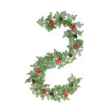 Christmas Garland with Red Berries Artificial for Home Stairs Fireplace Style C