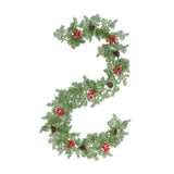 Christmas Garland with Red Berries Artificial for Home Stairs Fireplace Style C