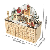 Wooden Advent Calendar 2024 Decorative Nativity for Office Party Shop Window