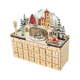 Wooden Advent Calendar 2024 Decorative Nativity for Office Party Shop Window