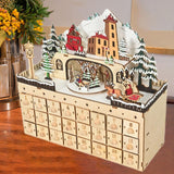 Wooden Advent Calendar 2024 Decorative Nativity for Office Party Shop Window