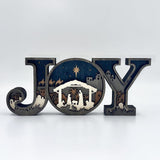 Christmas Nativity Figurine Collectible Joy Letter Sign Christmas Decoration