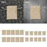 10x Burlap Jewelry Storage Bag Wedding Crafts Birthday Burlap Drawstring Bag 13cmx18cm