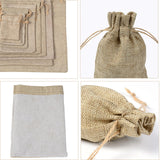 10x Burlap Jewelry Storage Bag Wedding Crafts Birthday Burlap Drawstring Bag 13cmx18cm