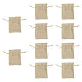 10x Burlap Jewelry Storage Bag Wedding Crafts Birthday Burlap Drawstring Bag 13cmx18cm