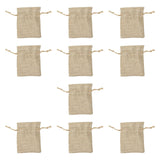 10x Burlap Jewelry Storage Bag Wedding Crafts Birthday Burlap Drawstring Bag 13cmx18cm