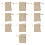 10x Burlap Jewelry Storage Bag Wedding Crafts Birthday Burlap Drawstring Bag 13cmx18cm