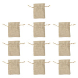 10x Burlap Jewelry Storage Bag Wedding Crafts Birthday Burlap Drawstring Bag 13cmx18cm