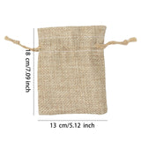 10x Burlap Jewelry Storage Bag Wedding Crafts Birthday Burlap Drawstring Bag 13cmx18cm