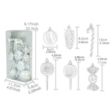 15Pcs Christmas Ornaments Gifts Christmas Balls for Home Holiday Anniversary Silver