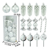 15Pcs Christmas Ornaments Gifts Christmas Balls for Home Holiday Anniversary Silver