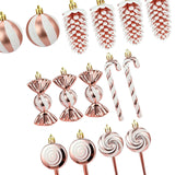 15Pcs Christmas Ornaments Gifts Christmas Balls for Home Holiday Anniversary Rose Gold