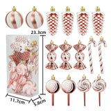 15Pcs Christmas Ornaments Gifts Christmas Balls for Home Holiday Anniversary Rose Gold