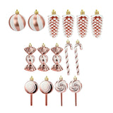 15Pcs Christmas Ornaments Gifts Christmas Balls for Home Holiday Anniversary Rose Gold