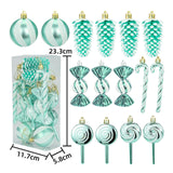 15Pcs Christmas Ornaments Gifts Christmas Balls for Home Holiday Anniversary Green