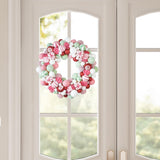 Christmas Ball Wreath Floral Wreath Ornaments for Winter Indoor Outdoor Home Green White