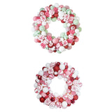 Christmas Ball Wreath Floral Wreath Ornaments for Winter Indoor Outdoor Home Green White