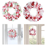 Christmas Ball Wreath Floral Wreath Ornaments for Winter Indoor Outdoor Home Green White