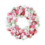 Christmas Ball Wreath Floral Wreath Ornaments for Winter Indoor Outdoor Home Green White