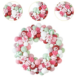 Christmas Ball Wreath Floral Wreath Ornaments for Winter Indoor Outdoor Home Green White