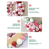 Christmas Ball Wreath Floral Wreath Ornaments for Winter Indoor Outdoor Home Green White