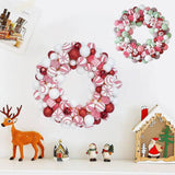 Christmas Ball Wreath Floral Wreath Ornaments for Winter Indoor Outdoor Home Red White