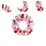 Christmas Ball Wreath Floral Wreath Ornaments for Winter Indoor Outdoor Home Red White