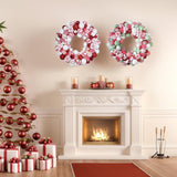 Christmas Ball Wreath Floral Wreath Ornaments for Winter Indoor Outdoor Home Red White