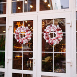 Christmas Ball Wreath Floral Wreath Ornaments for Winter Indoor Outdoor Home Red White