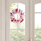 Christmas Ball Wreath Floral Wreath Ornaments for Winter Indoor Outdoor Home Red White