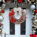 Christmas Wreath Handcrafts Front Door Garland for Holiday Farmhouse Outdoor