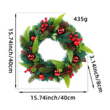 Christmas Wreath Front Door Wreath Green Leaves Wreath for Porch Garden Wall