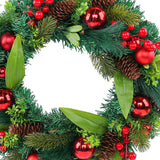 Christmas Wreath Front Door Wreath Green Leaves Wreath for Porch Garden Wall