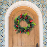 Christmas Wreath Front Door Wreath Green Leaves Wreath for Porch Garden Wall