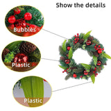 Christmas Wreath Front Door Wreath Green Leaves Wreath for Porch Garden Wall