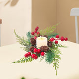 Christmas Candle Ring Wreath Rustic Pillar Candle Ring for Party Bar Wedding