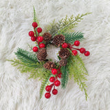 Christmas Candle Ring Wreath Rustic Pillar Candle Ring for Party Bar Wedding