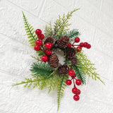 Christmas Candle Ring Wreath Rustic Pillar Candle Ring for Party Bar Wedding