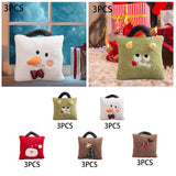 3Pcs Christmas Plush Throw Pillow Holiday Party Creative Soft Stuffed Pillow Monster