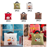 3Pcs Christmas Plush Throw Pillow Holiday Party Creative Soft Stuffed Pillow Monster