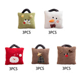 3Pcs Christmas Plush Throw Pillow Holiday Party Creative Soft Stuffed Pillow Monster