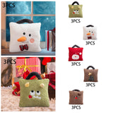 3Pcs Christmas Plush Throw Pillow Holiday Party Creative Soft Stuffed Pillow Monster