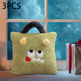 3Pcs Christmas Plush Throw Pillow Holiday Party Creative Soft Stuffed Pillow Monster