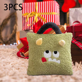 3Pcs Christmas Plush Throw Pillow Holiday Party Creative Soft Stuffed Pillow Monster