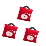 3Pcs Christmas Plush Throw Pillow Holiday Party Creative Soft Stuffed Pillow Santa Claus